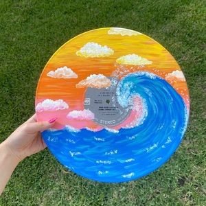Vinyl Record Sunset Ocean Painting 🌅🌊